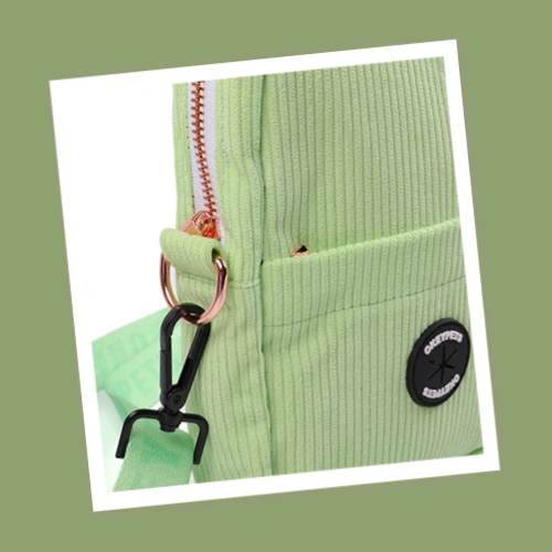 OKEYPETS Custom Designer Printing Strap Travel Pet Treat Pouch Corduroy Crossbody Walking Bag Dog Training Treat Bag 10