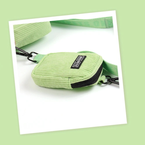 OKEYPETS Custom Designer Printing Strap Travel Pet Treat Pouch Corduroy Crossbody Walking Bag Dog Training Treat Bag 11