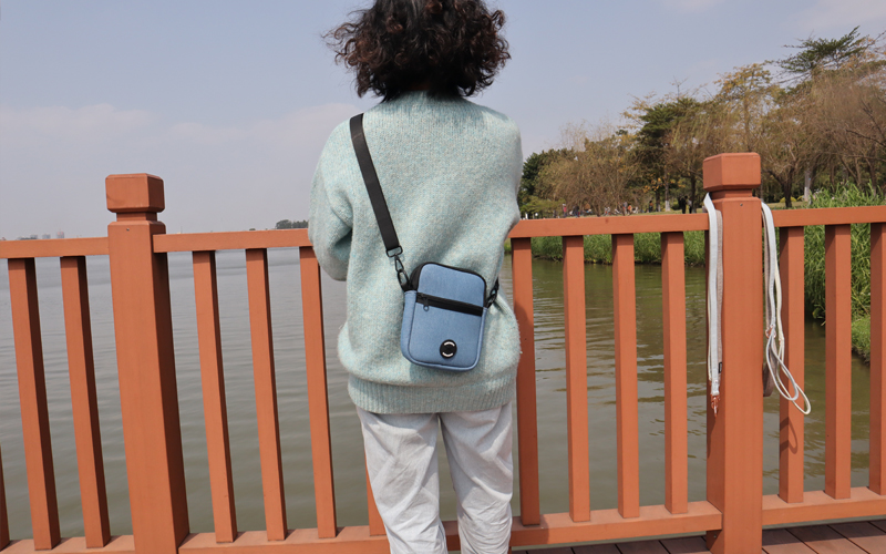 OKEYPETS Custom Designer Printing Strap Travel Pet Treat Pouch Corduroy Crossbody Walking Bag Dog Training Treat Bag 14