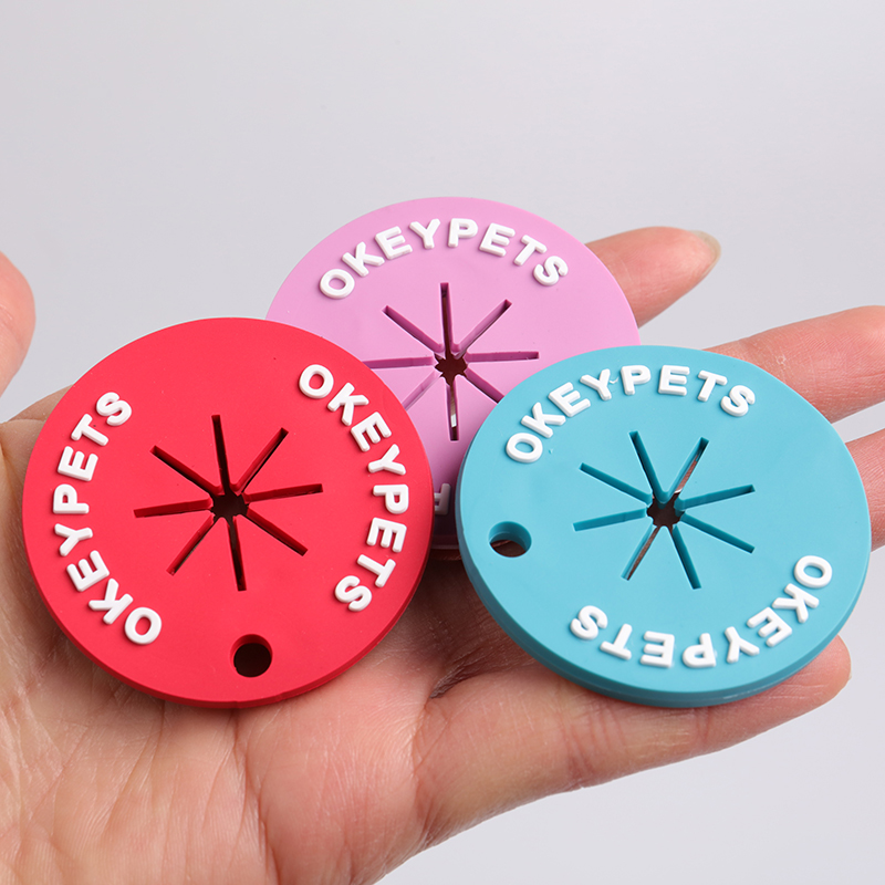 OKEYPETS - Аксесоар за разхождане на домашни любимци, релефно лого, силиконов държач за торбички за кучешки екскременти, диспенсър за торбички за кучешки екскременти, щипка за торбички за екскременти 12