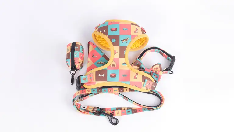 OKEYPETS Ensemble harnais rembourré pour chien, harnais personnalisé avec motif mignon 1