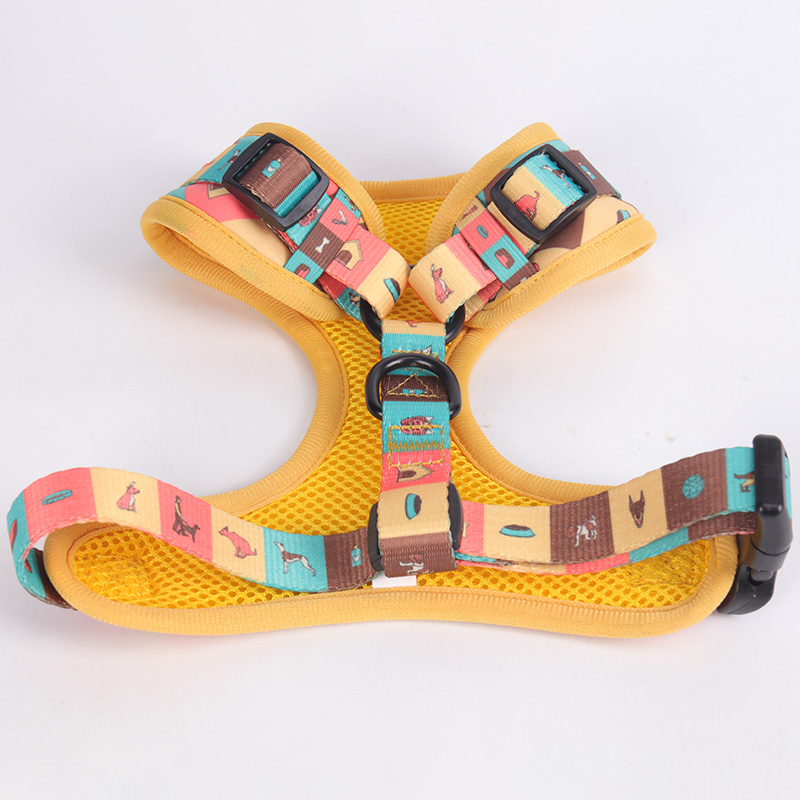 OKEYPETS Ensemble harnais rembourré pour chien, harnais personnalisé avec motif mignon 12