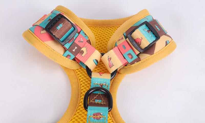 OKEYPETS Ensemble harnais rembourré pour chien, harnais personnalisé avec motif mignon 10