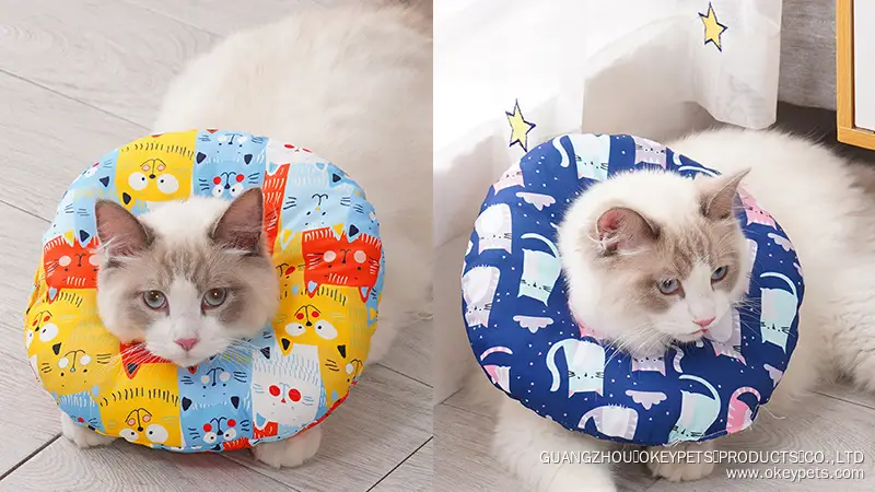 Collier de convalescence pour chats et petits animaux après une intervention chirurgicale, empêche le léchage et offre un confort optimal. 1