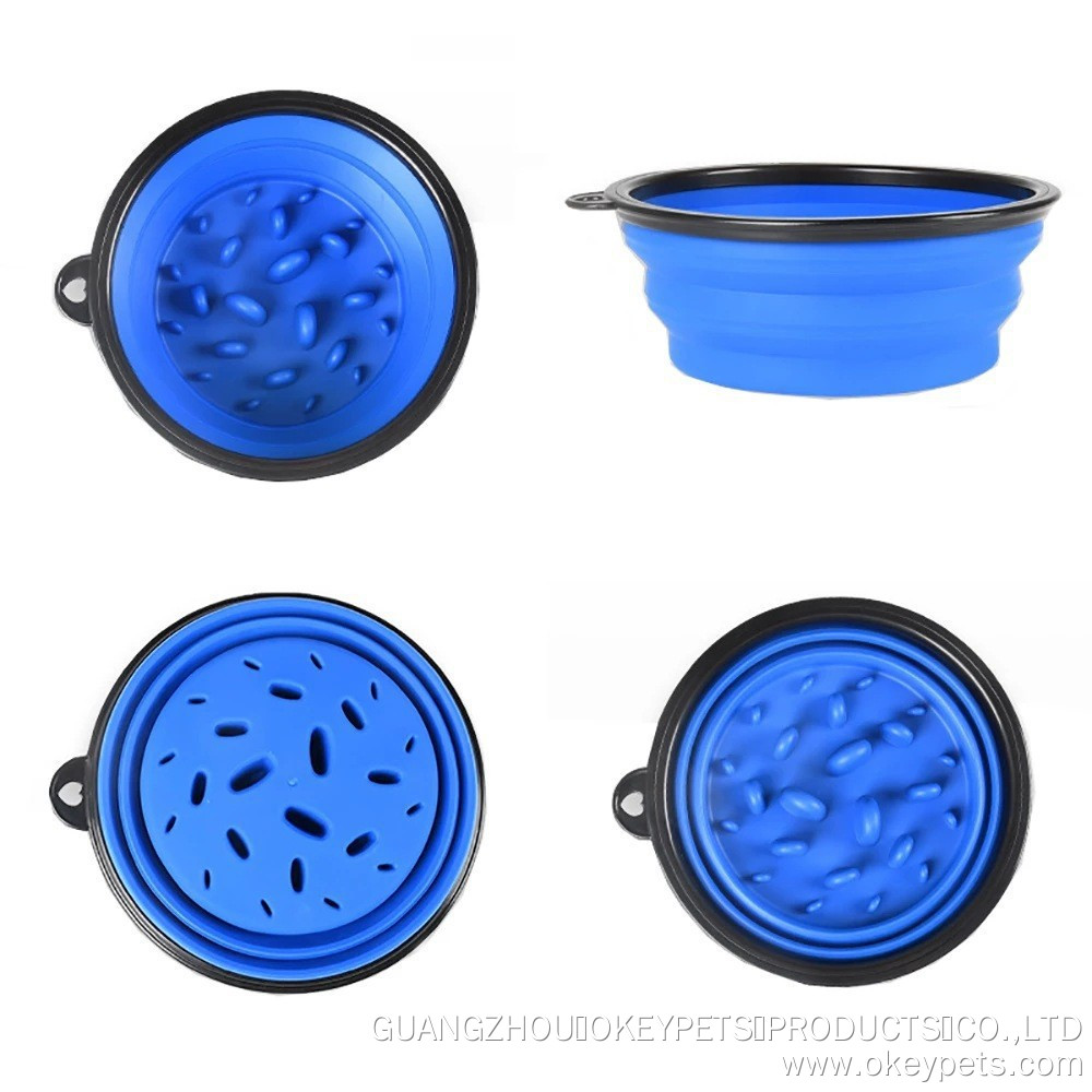 Gamelle de voyage pour chien, portable et pliable, en silicone, pour l'entraînement et l'alimentation lente. Offre spéciale sur les gamelles d'eau et de nourriture pour chien. 7