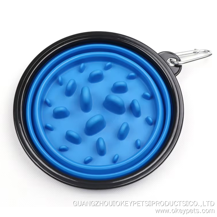 Gamelle de voyage pour chien, portable et pliable, en silicone, pour l'entraînement et l'alimentation lente. Offre spéciale sur les gamelles d'eau et de nourriture pour chien. 13