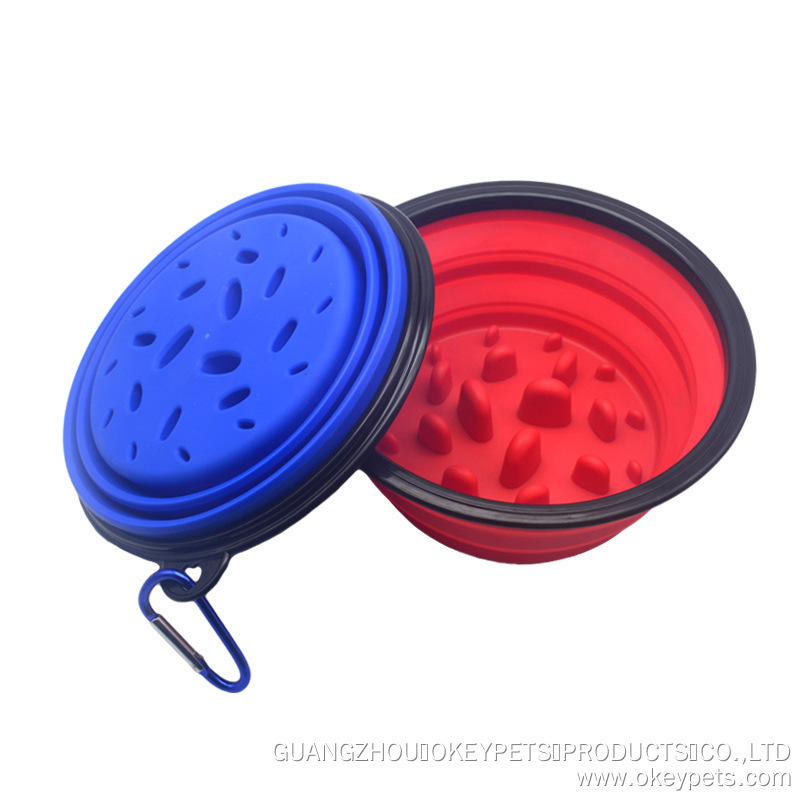 Gamelle de voyage pour chien, portable et pliable, en silicone, pour l'entraînement et l'alimentation lente. Offre spéciale sur les gamelles d'eau et de nourriture pour chien. 14