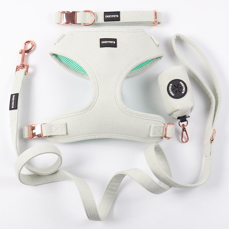 Ensemble de harnais pour chien rembourré en maille personnalisable, vente en gros de harnais en sergé pour l'extérieur 8
