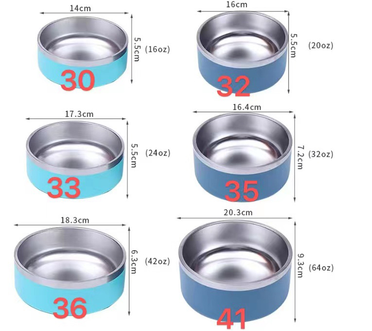 Gamelle pour chien de haute qualité, multicolore, en acier inoxydable, disponible en gros. 18