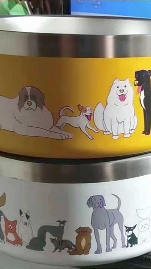 Gamelle pour chien de haute qualité, multicolore, en acier inoxydable, disponible en gros. 21