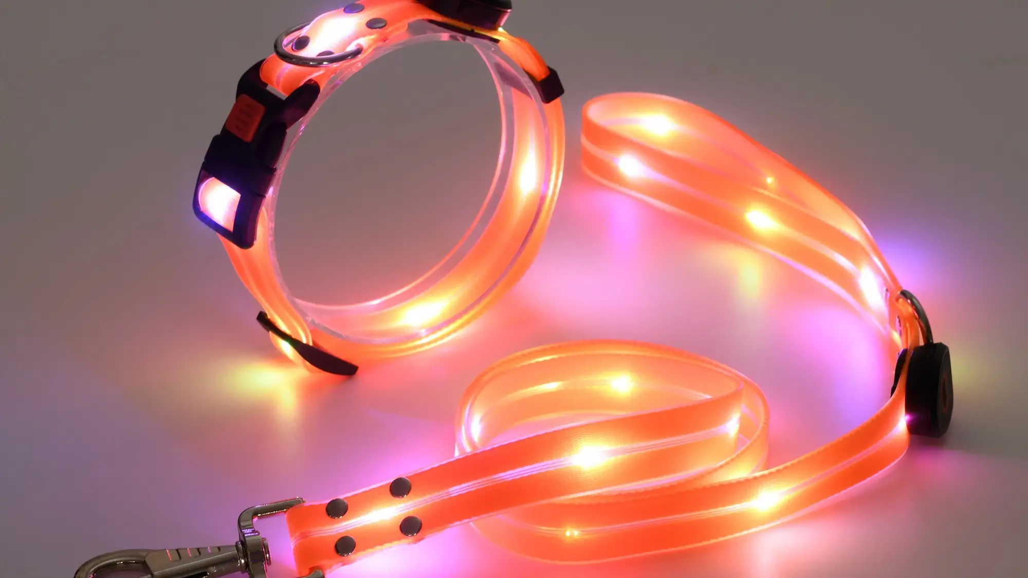 Collier lumineux pour chien pour les promenades nocturnes - Collier LED phosphorescent étanche pour chiens de petite, moyenne et grande race 1