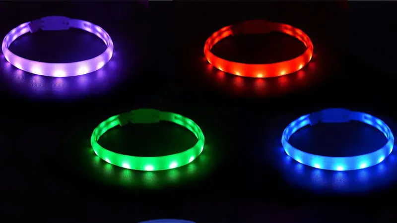 Colliers LED pour chiens, étanches et lumineux, pour chiens de grande, petite et moyenne taille. 1