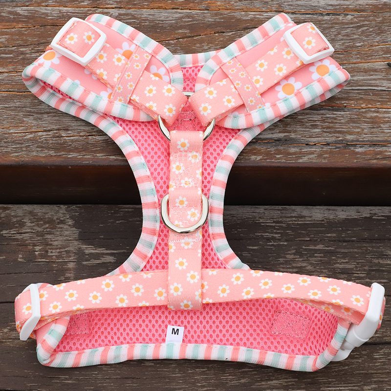 Rózsaszín kutyahám mellény szett elülső klipsz fényvisszaverő kutyahám nyakörv póráz kis-közepes fajtájú háziállatoknak 10