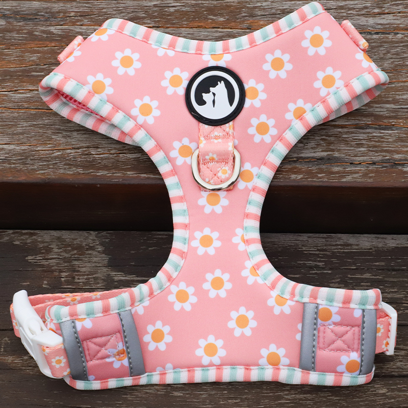 Rózsaszín kutyahám mellény szett elülső klipsz fényvisszaverő kutyahám nyakörv póráz kis-közepes fajtájú háziállatoknak 9