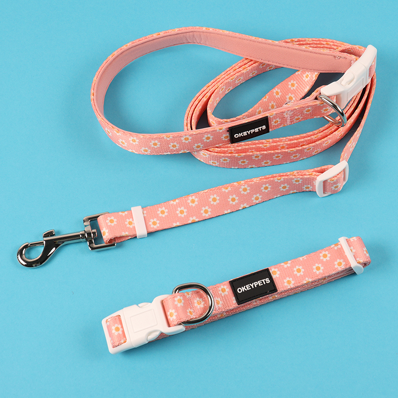 Rózsaszín kutyahám mellény szett elülső klipsz fényvisszaverő kutyahám nyakörv póráz kis-közepes fajtájú háziállatoknak 13