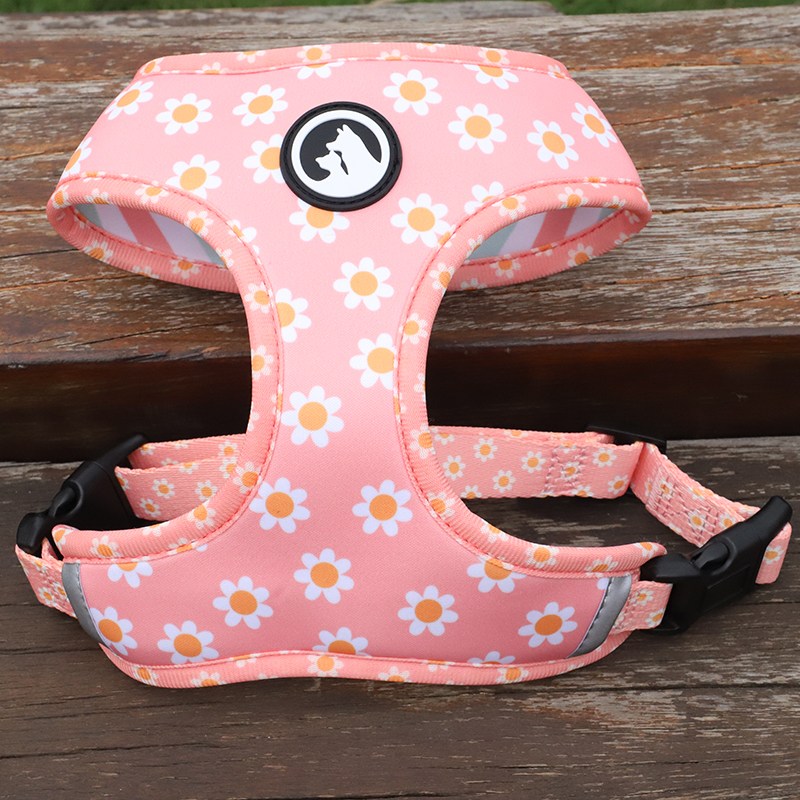 Rózsaszín kutyahám mellény szett elülső klipsz fényvisszaverő kutyahám nyakörv póráz kis-közepes fajtájú háziállatoknak 12