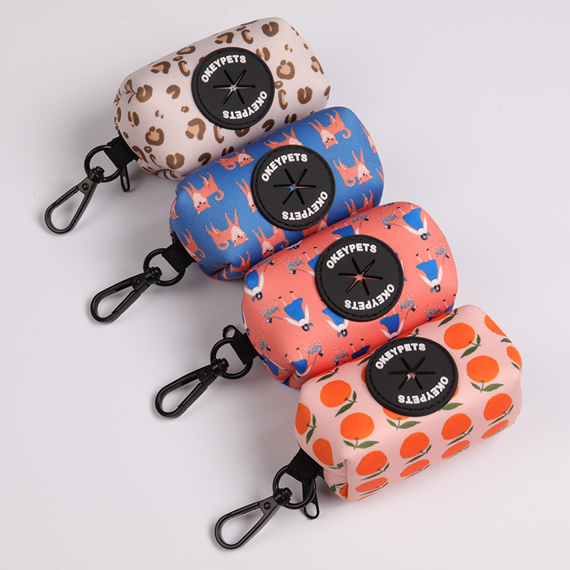 Держатель для пакетов для собачьих экскрементов OKEYPETS, водонепроницаемый, портативный, прочный, легкий, тканевый, для переноски. 6