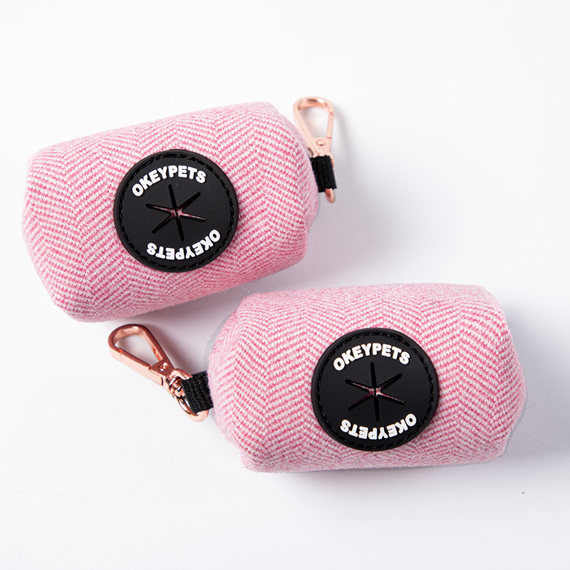 Distributeur de sacs à déjections canines en denim personnalisé 27