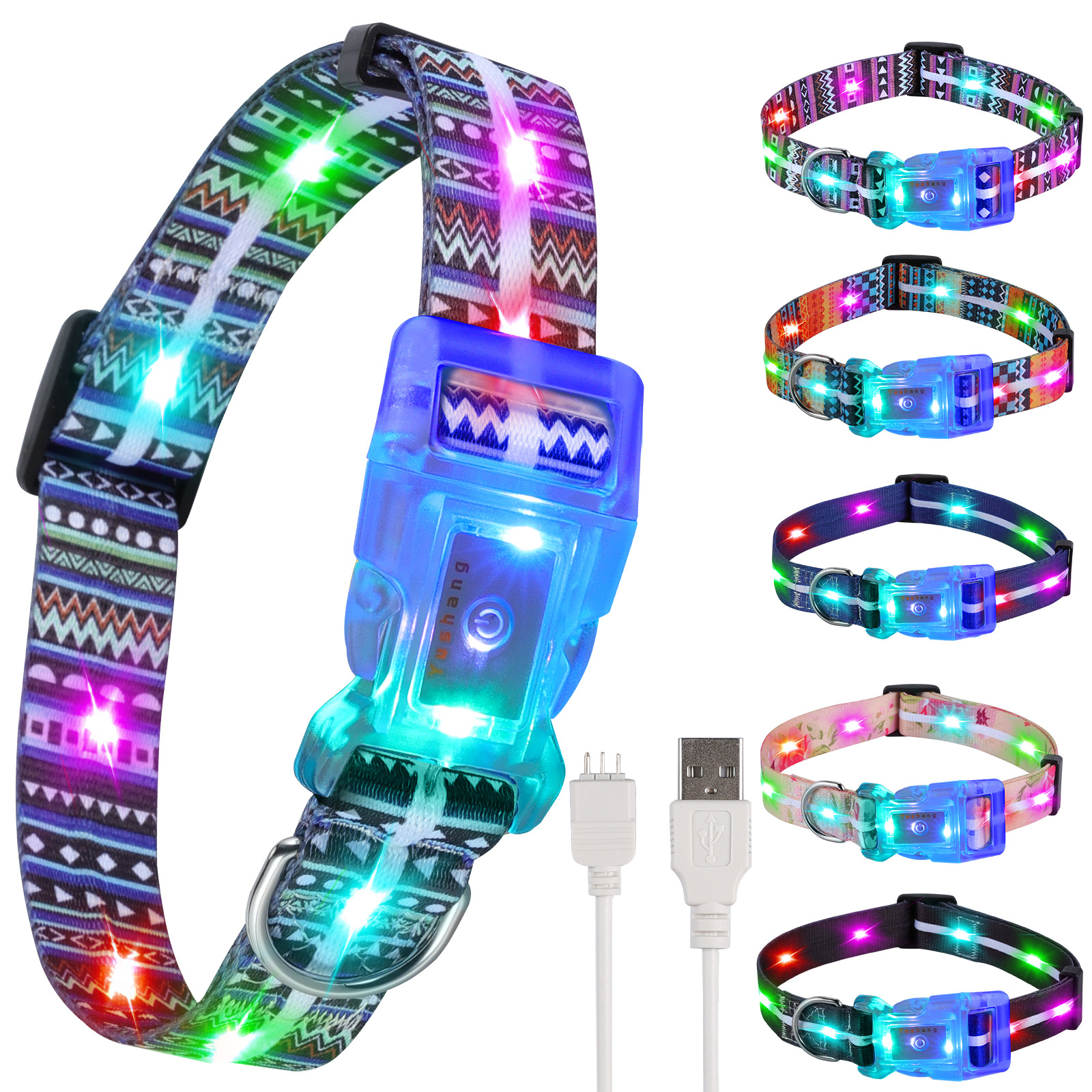Collier lumineux LED OKEYPETS pour chiens de taille moyenne et grande, compatible USB 17