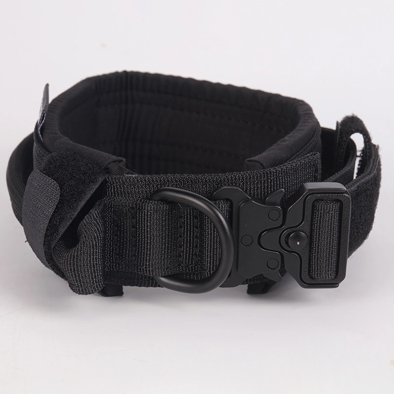 Okeypets katonai kiképzéshez állítható nejlon személyre szabott taktikai kutyanyakörv fogantyúval 11