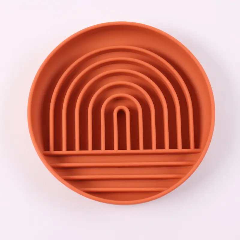 실리콘 소재에 홈이 있는 강아지 사료 그릇 (느린 먹도록 설계) 3