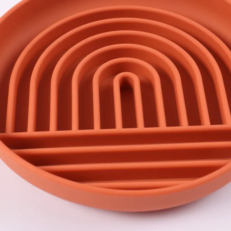 실리콘 소재에 홈이 있는 강아지 사료 그릇 (느린 먹도록 설계) 4