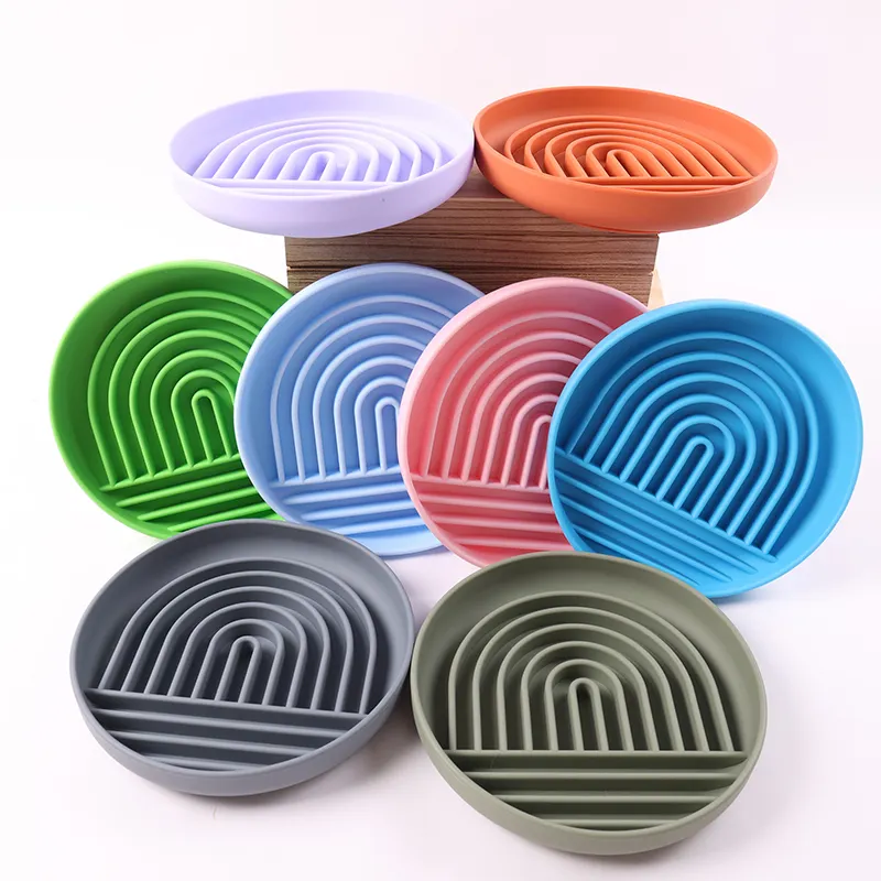 실리콘 소재에 홈이 있는 강아지 사료 그릇 (느린 먹도록 설계) 7