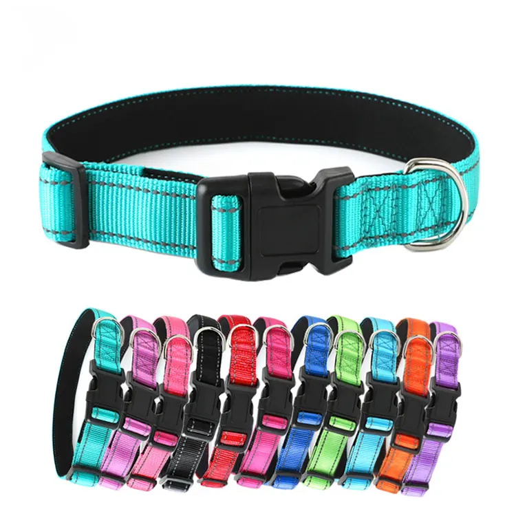 Collar reflectante de nailon para perros con hebilla de seguridad: alta visibilidad y durabilidad. 3