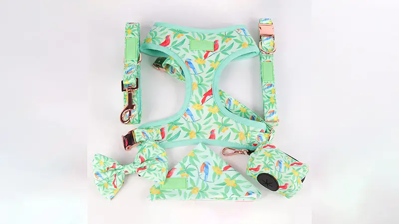 OKEYPETS Säädettävät koiranvaljaat Pehmeät, mukautetut logot, yksivärinen sublimaatio, ylellinen liivi, koiranvaljasetti 1