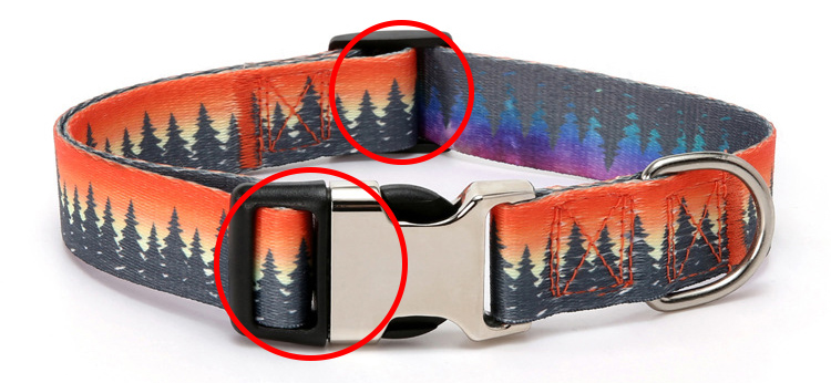 Colliers pour chiens en polyester doux de style ethnique à rayures et motif forêt, disponibles en gros chez Okeypets. 9