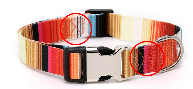 Colliers pour chiens en polyester doux de style ethnique à rayures et motif forêt, disponibles en gros chez Okeypets. 8