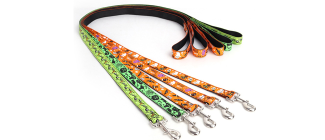 Halloween Dog Leash Durable Orange Green Dog Leashes with Soft Handle 10