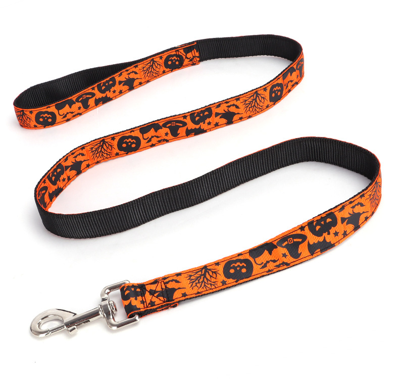 Halloween Dog Leash Durable Orange Green Dog Leashes with Soft Handle 15