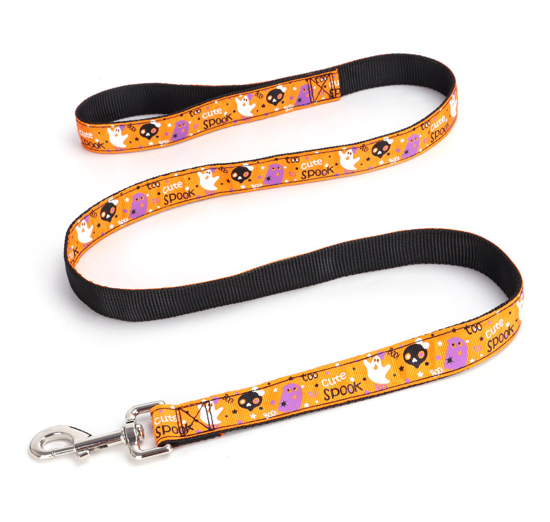 Halloween Dog Leash Durable Orange Green Dog Leashes with Soft Handle 14
