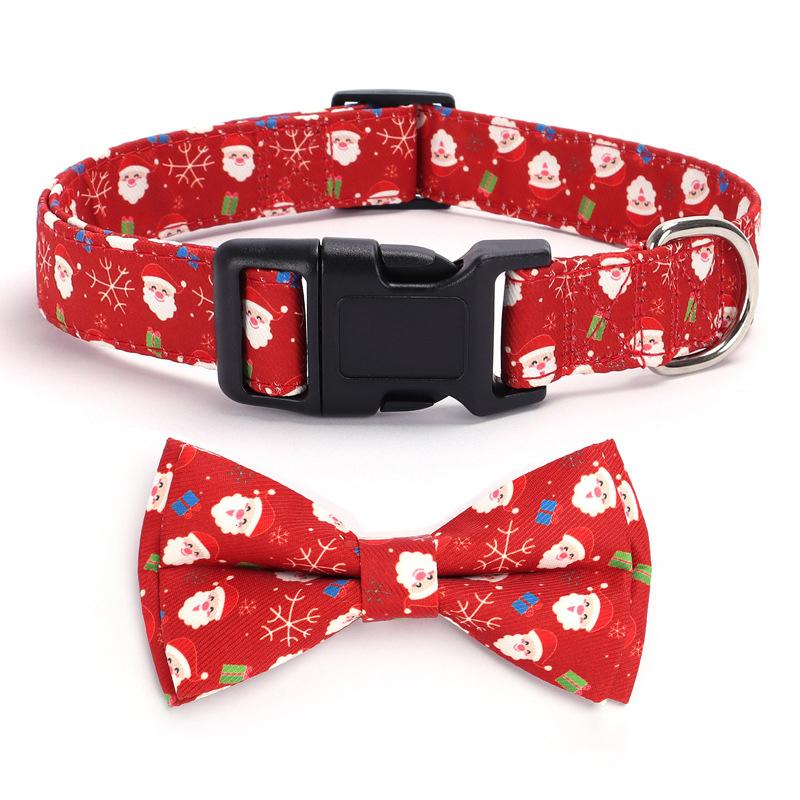 Collier de Noël pour chien | Motif flocons de neige/carreaux 17