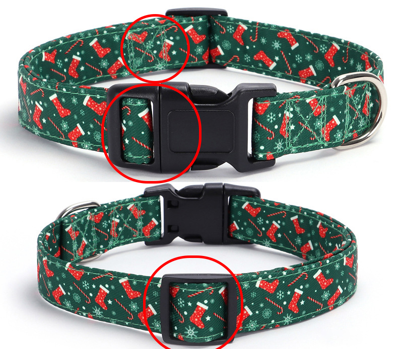 Collier de Noël pour chien | Motif flocons de neige/carreaux 11