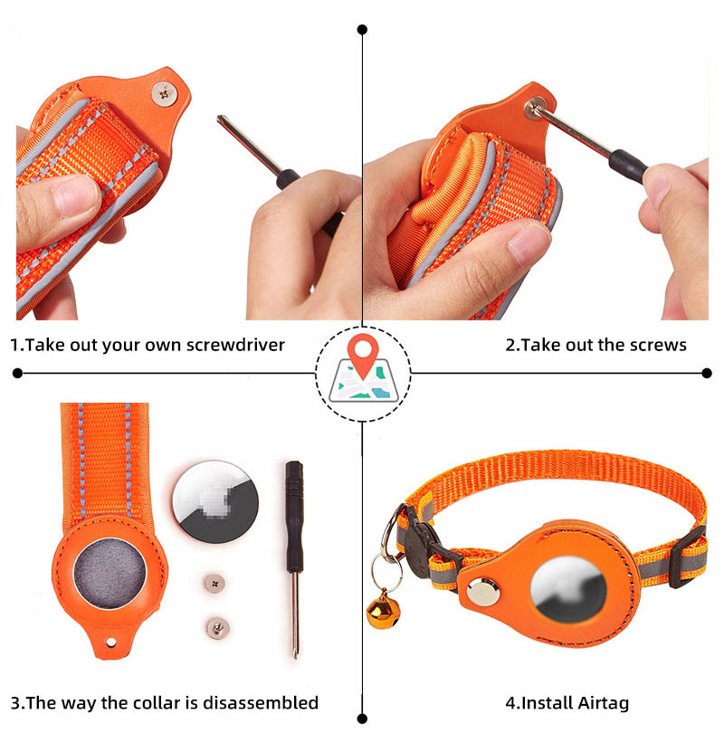 Collier GPS de suivi pour chat, coloris uni, disponible en neuf couleurs et une taille unique. 20