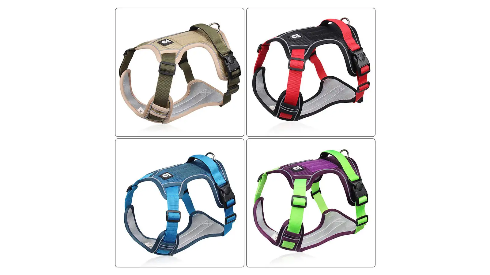 Harnais tactique de haute sécurité, robuste et souple, anti-traction, réglable, pour chiens de grande taille 1