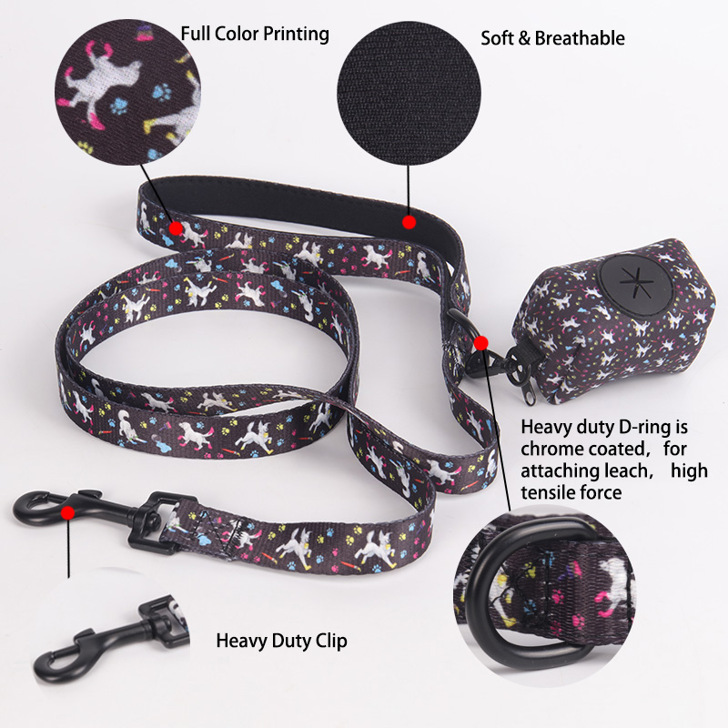 OKEYPETS Produits pour animaux de compagnie en néoprène souple, ensemble laisse et collier ajustable, adorable et tendance 9