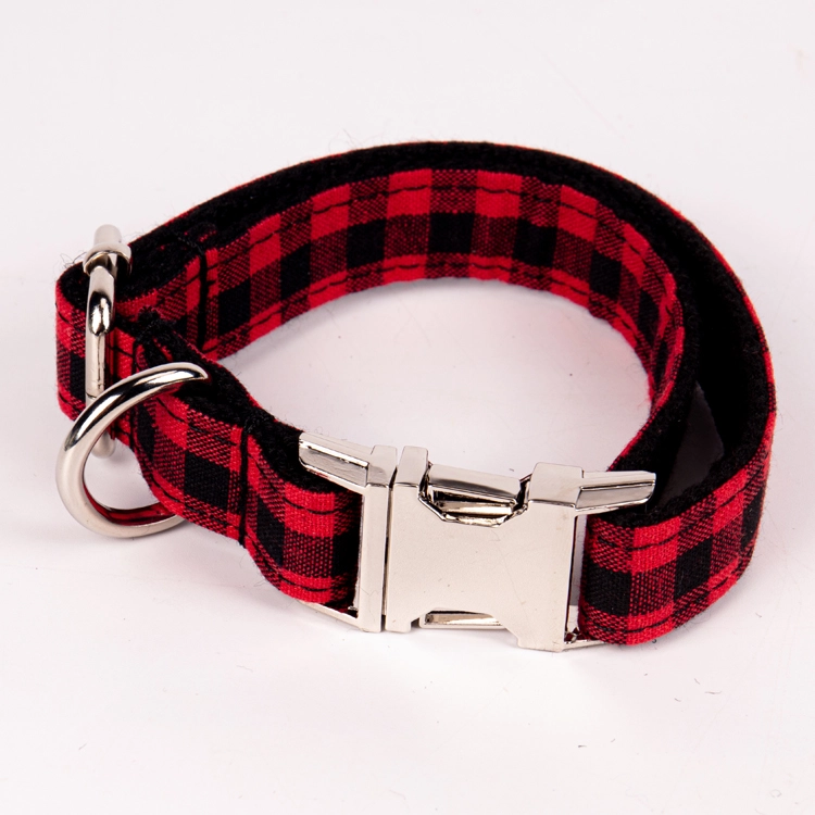 OKEYPETS Dual Purpose Design Comfortable Adjustable Personalized Double Layer Fabric Metal Buckle Luxury Dog Collar 16