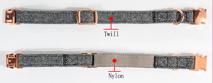Coleira personalizada ajustável OKEYPETS em sarja, com costura dupla em nylon para animais de estimação. 9