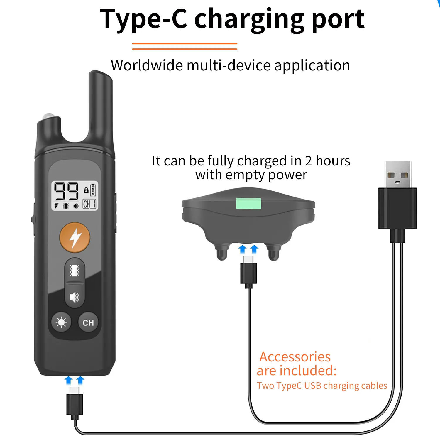 180日間のリモートスタンバイと感度調整機能を備えた吠え防止犬用首輪 3