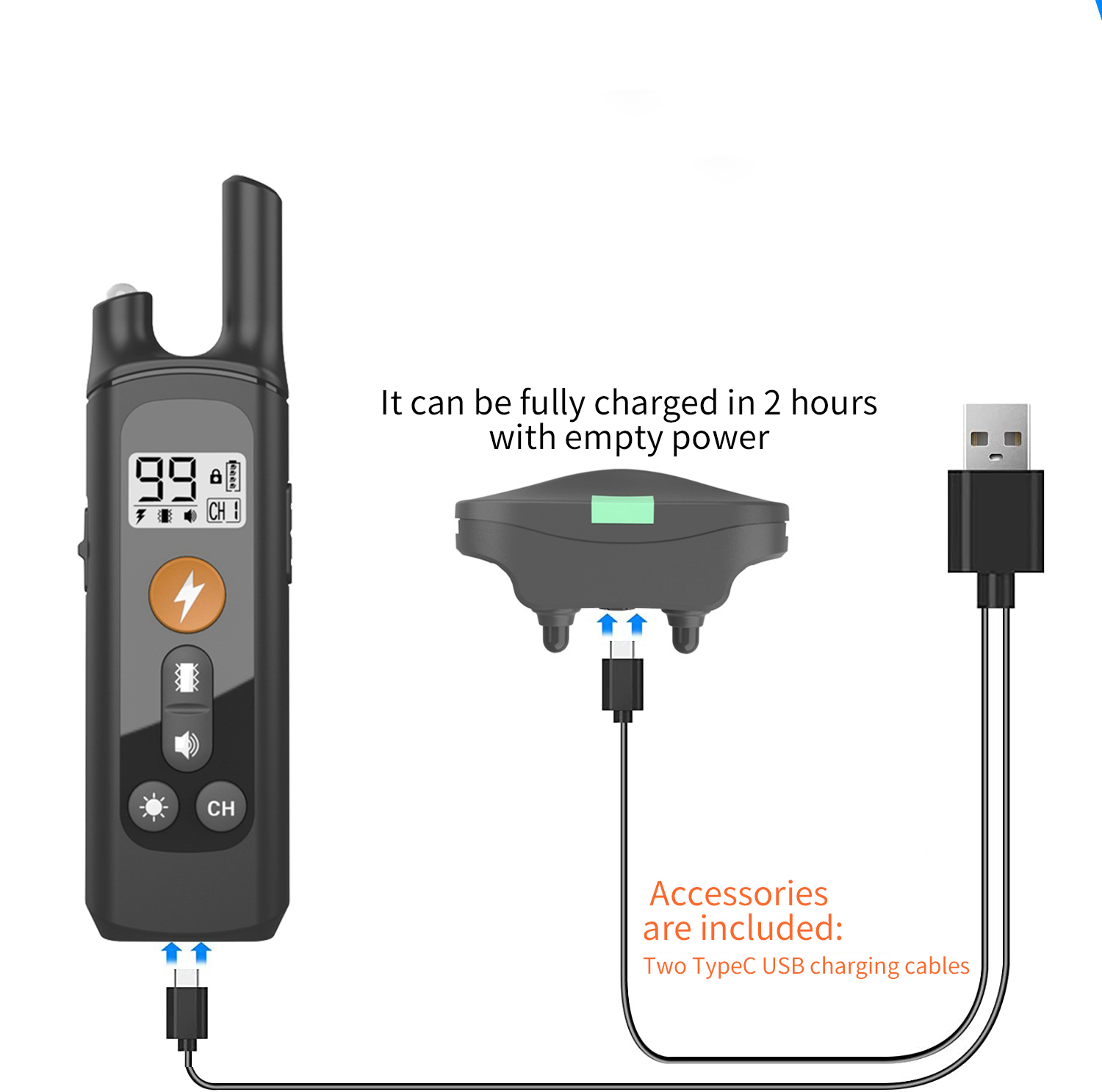 Collier anti-aboiements noir pour chien, avec plusieurs modes réglables 10