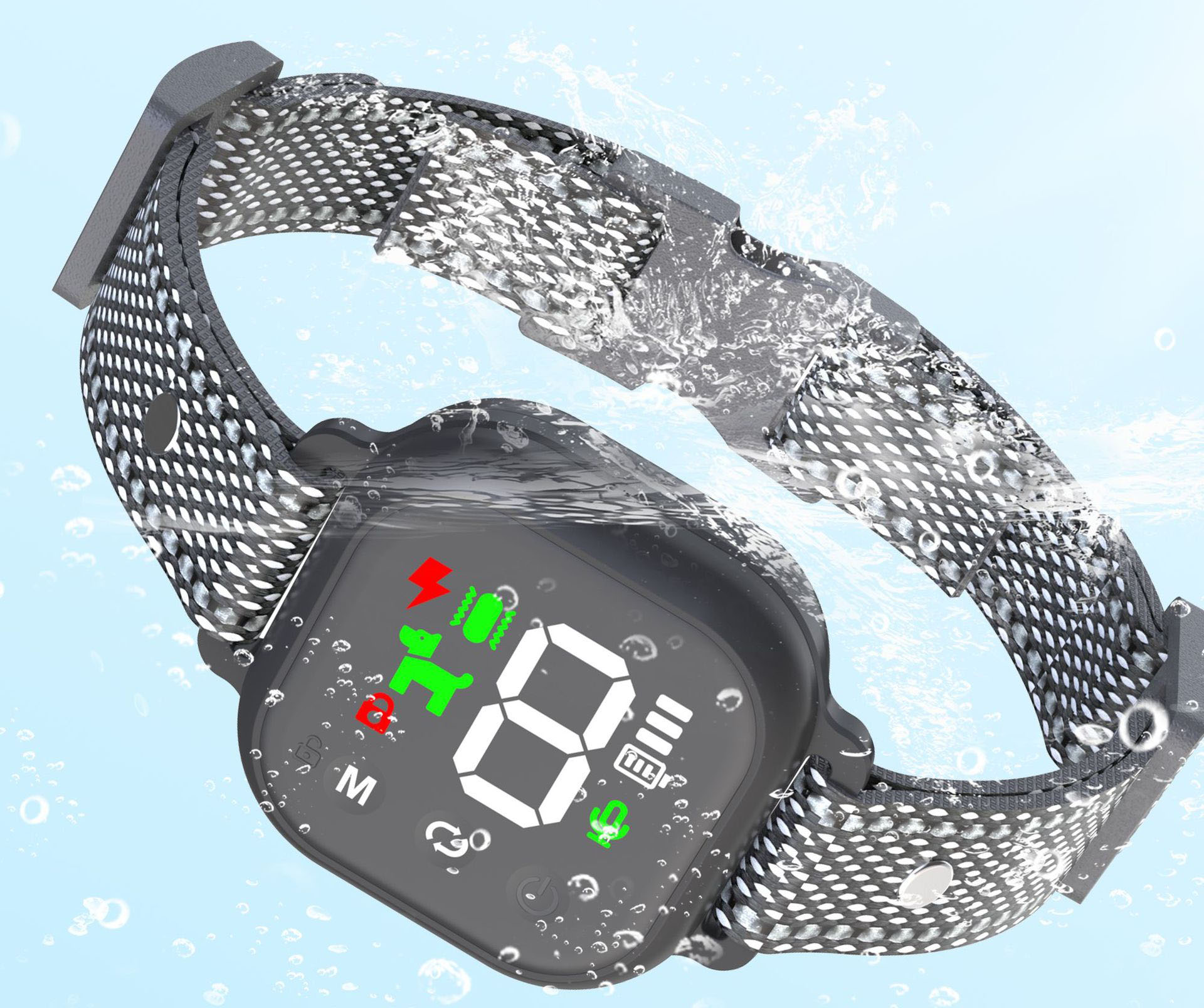 Collier anti-aboiement imperméable pour chien, nouveau modèle, coloris noir et blanc. 10