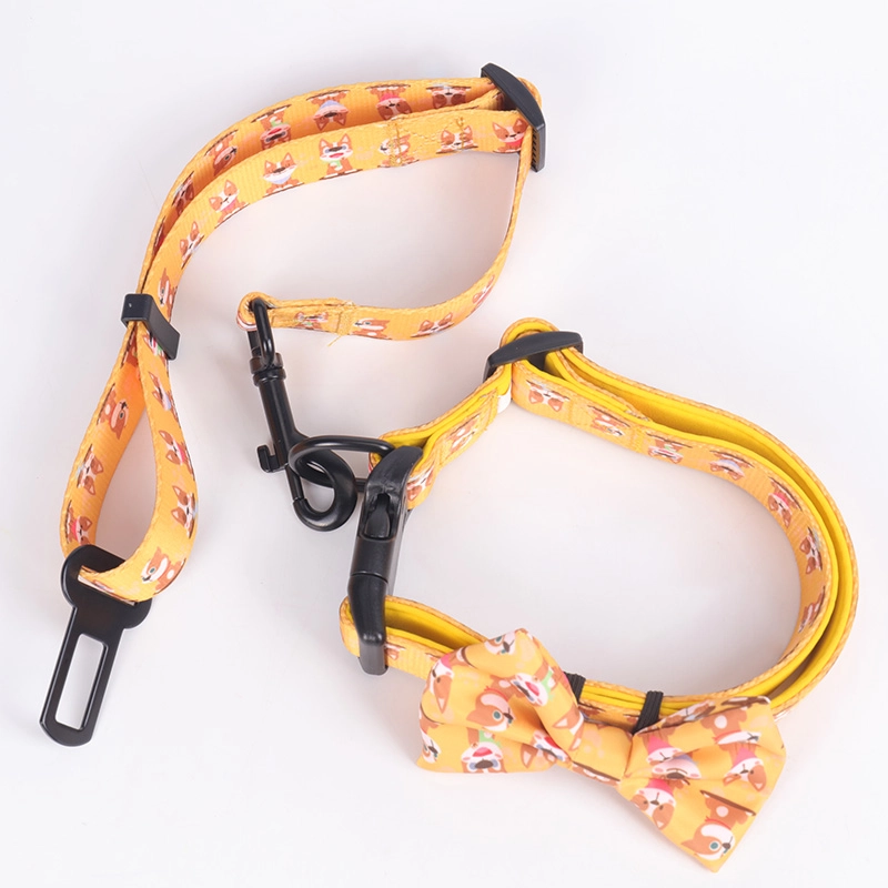 Kolar dan Tali Anjing Bercetak Boleh Laras Logo Tersuai Poliester Peribadi OKEYPETS Dengan Tali Leher 12