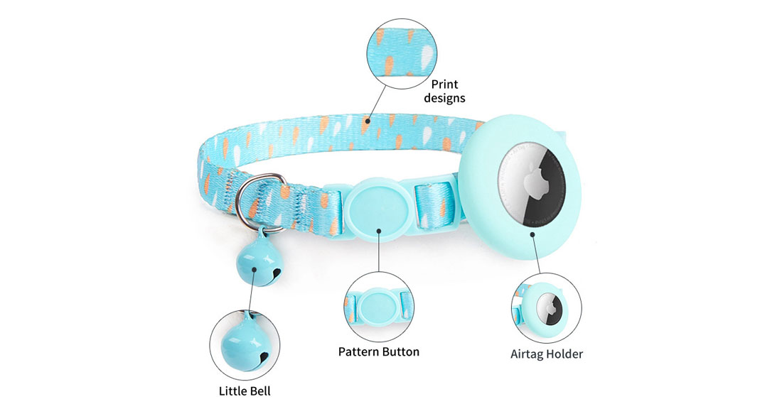 Collier pour chat Airtag neuf en gros avec coque de protection en silicone - Localisateur 10