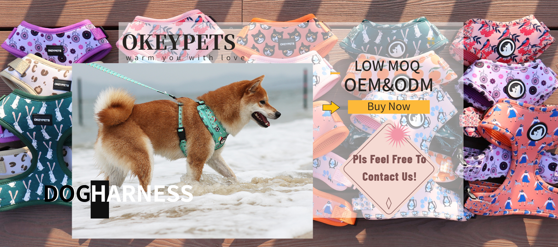 OKEYPETS Step In Dogs Harness Personalized Neoprene easy walk dog harness vest 7