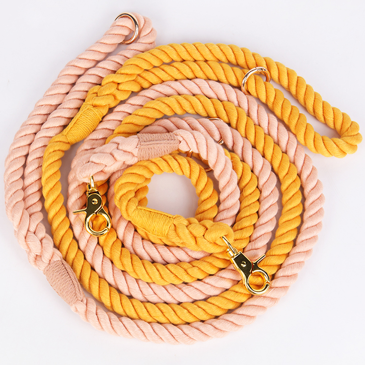 OKEYPETS Laisses pour chiens attrayantes, colorées et faites à la main en coton tressé résistant 8