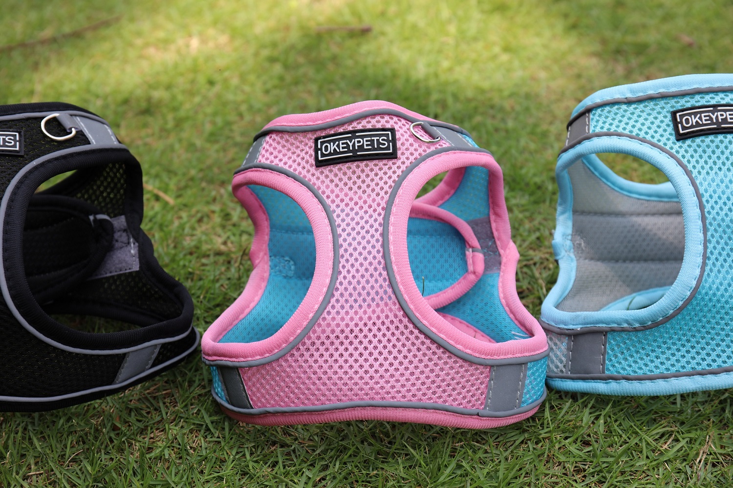 Harnais pour chien en maille respirante, couleur unie, harnais pour chiot en maille avec motif réfléchissant 9