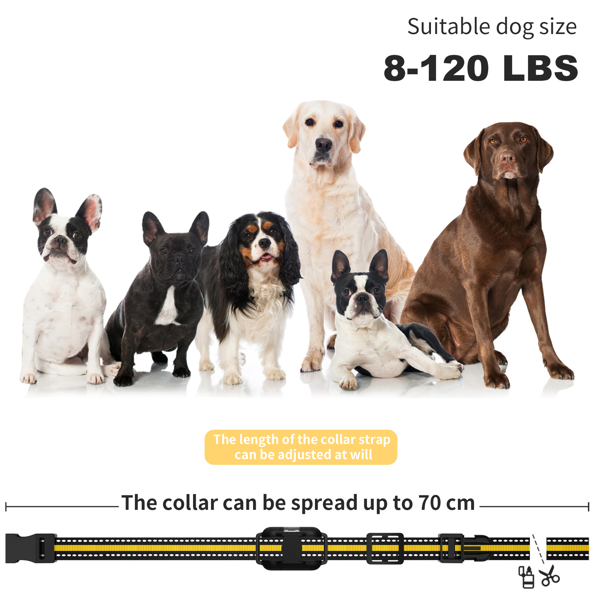 Collier anti-aboiements pour chien avec plusieurs modes, efficace pour stopper les aboiements. 8